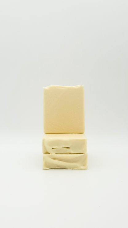 Handmade goat milk and neem natural soap bar with eco packaging by Latheray