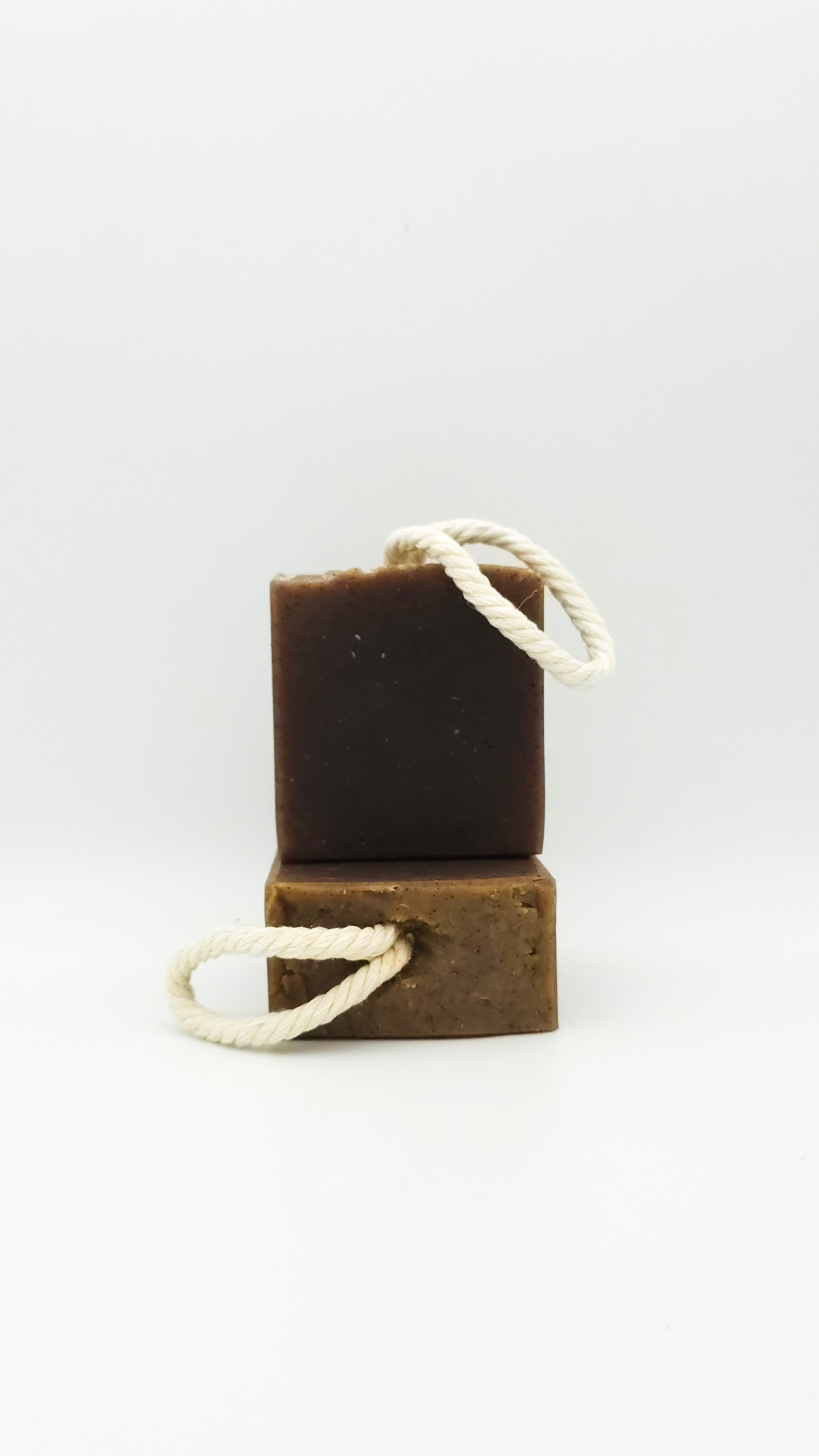 Handmade amber natural soap bar with warm, earthy fragrance by Latheray.