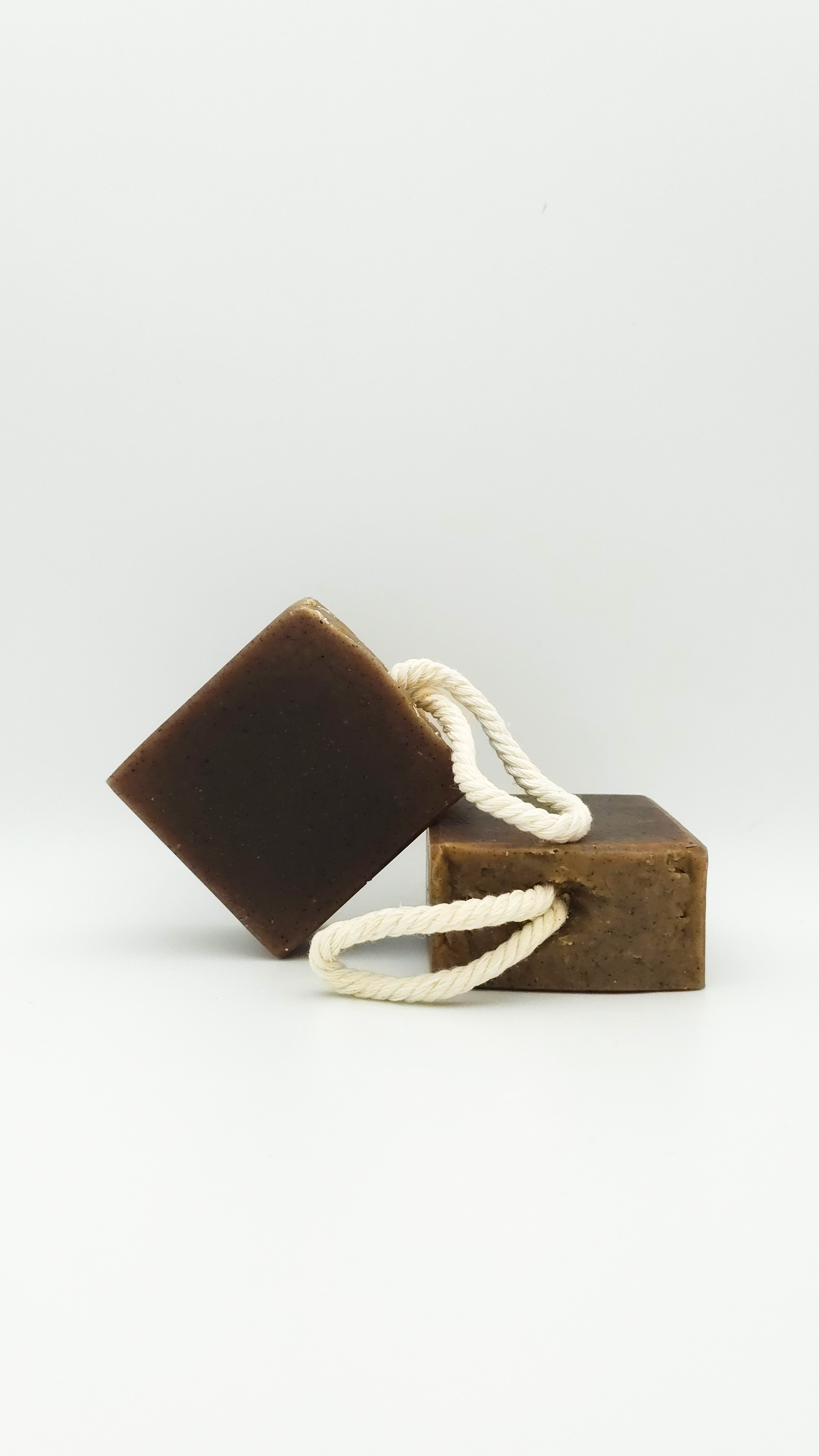 Handmade amber natural soap bar with warm, earthy fragrance by Latheray.