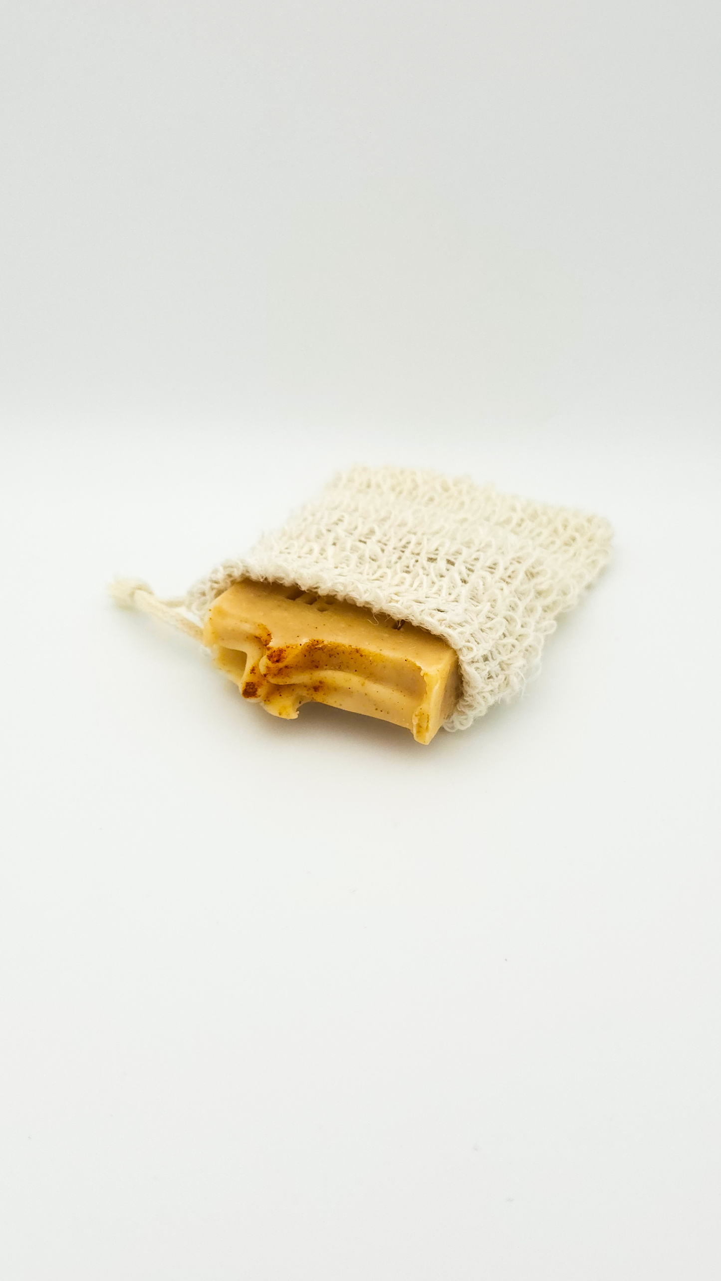 Natural exfoliating soap pouch made from sisal fiber by Latheray.